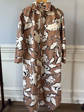 Maeve Anthropologie The Soren Midi Shirt Button Front Dress Abstract Print Small